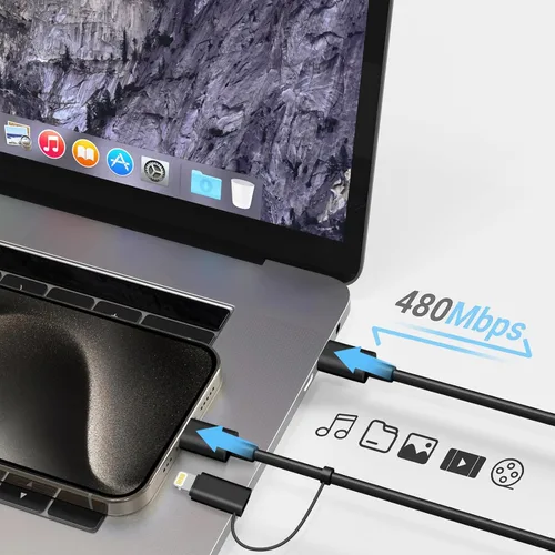 Vista 6 de Cargador de carga rápida para iPhone 17, 16, 15, paquete de 3 cargadores USB C, cable Lightning de 6 pies y cable USB C tipo C para iPhone 17/17