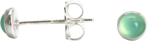 Vista 14 de Aretes de tuerca con piedras preciosas para mujeres y niñas, bisel redondo de 0.157 in de plata esterlina 925