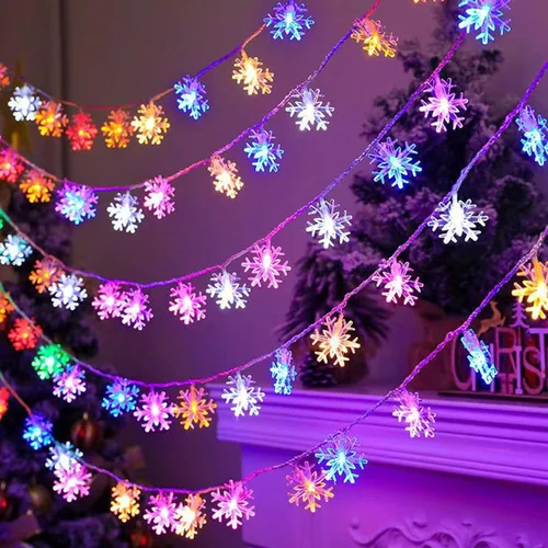 Vista 11 de AUAUY Guirnalda de luces LED de 40 luces LED de 19.6 pies, funciona con pilas, 2 modos, luces de Navidad para dormitorio, luces impermeables