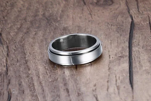 Vista 4 de HIJONES Anillo de boda unisex de acero inoxidable, LGBT, Gay, Lesbian Pride, arcoírisoroplatanegro