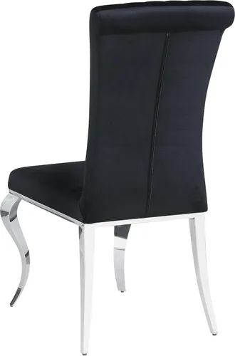 Vista 8 de Coaster Home Furnishings - Betty - Juego de sillas de comedor tapizadas en terciopelo - Silla auxiliar sin brazos con patas de metal curvadas