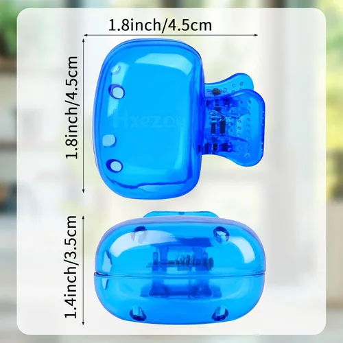 Vista 2 de Hxezoc Paquete de 4 fundas para cabeza de cepillo de dientes de viaje, protector de cepillo de dientes, tapa de pod de cepillo, clip de plástico