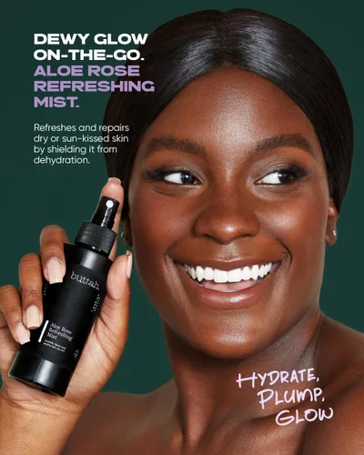 Vista 2 de Buttah Skin de Dorion Renaud Aloe Rose - Spray refrescante de 4 onzas – Spray facial hidratante de agua de rosas – refrescante niebla facial de aloe