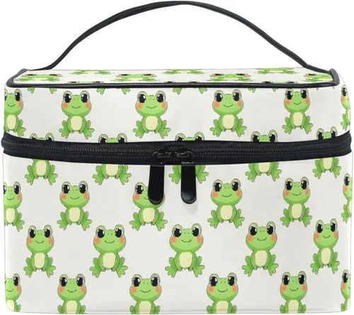 Vista 30 de Bolsa de Maquillaje, Estuche de Maquillaje Organizador de Viaje con Diseño de Calavera y Flores, Estuche de Cosméticos, Bolsas de Aseo para Niñas