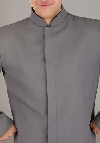 Vista 4 de Disfraz de traje gris de lujo para adultos, traje de hombre malvado, Gris