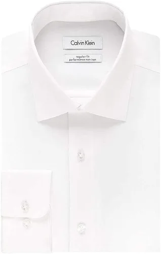 Vista 3 de Camisa de vestir para hombre de Calvin Klein, ajustada, sarga sin necesidad de planchado.
