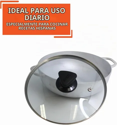 Vista 7 de IMUSA Caldero - Olla con tapa de cristal de 2 cuartos de galón, 7.9 in, aluminio fundido, perfecta para servir grupos pequeños, asas remachadas