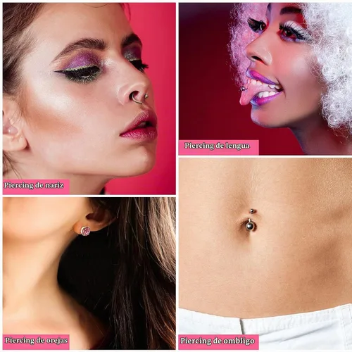 Vista 6 de Kit de 158 piezas de piercing de oreja, herramienta desechable para perforación de oreja, herramienta de perforación de oreja para el cuerpo, oreja