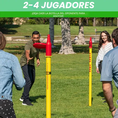 Vista 2 de GoSports Tipsy Toss Game Set - Flying Disc Bottle Drop Yard Game - Choose Pro or Standard
