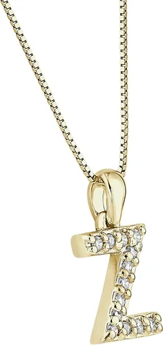 Vista 96 de Collar colgante con letra inicial de diamantes en oro amarillo de 14k (1/10 quilates) 18 pulgadas