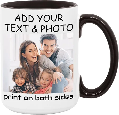 Vista 22 de Taza de café personalizada, crea un regalo único con tus fotos, texto y nombres, perfecta para mamá, papá, amigos y ocasiones especiales, 11 onzas