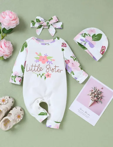 Vista 2 de Mono de manga larga con estampado floral para bebé o niña