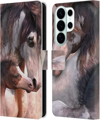 Vista 204 de Head Case Designs Officially Licensed Laurie Prindle A Morgan Christmas Western Stallion Leather Wallet Case Compatible with Samsung Galaxy A07 4G