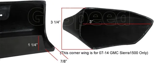 Vista 4 de Compatible/Reemplazo para alerón trasero de puerta, alerón trasero de estilo PU SS, se ajusta a 2007 2008 2009 2010 2011 2012 2013 2014 GMC Sierra