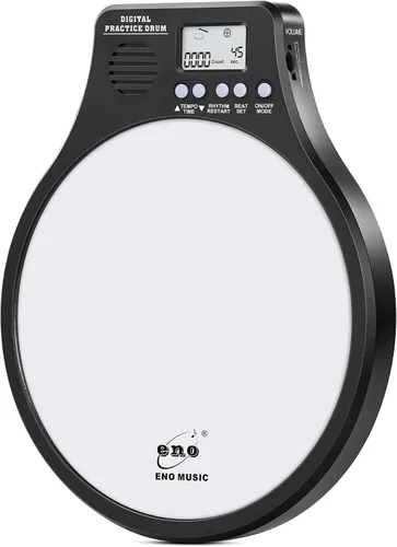 Vista 11 de ENO MUSIC Dispositivos de práctica de tambor de percusión y metrónomo electrónico integrado 2 en 1 Instrumentos musicales electrónicos Almohadilla