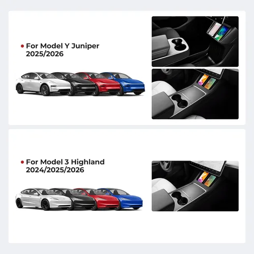 Vista 2 de Shademax Funda para reposabrazos de consola central para Tesla Model Y Juniper 2025-2026 / Modelo 3 Highland 2024-2026, antideslizante, impermeable