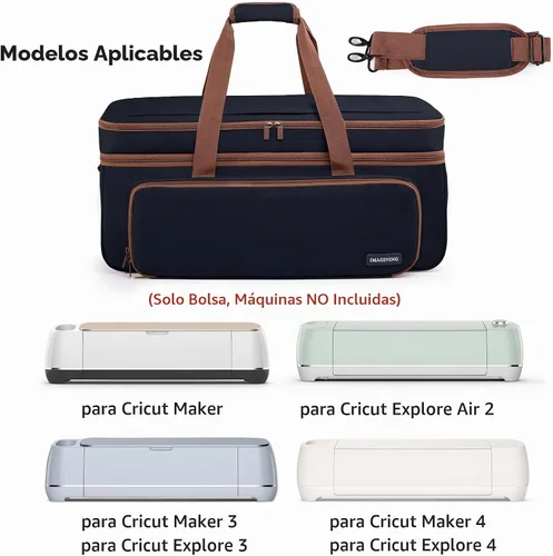 Vista 4 de IMAGINING Estuche de transporte para Cricut Maker 3, Maker 4, Bolsa de máquina de doble capa con cubierta para Cricut Explore 4, Explore 3, Explore