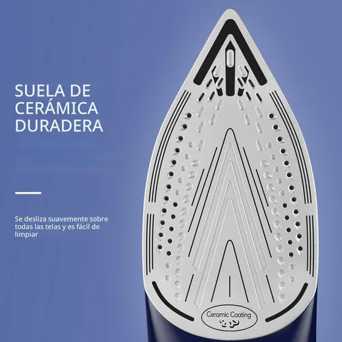 Vista 3 de BEAUTURAL Plancha de vapor para ropa con esfera de termostato de precisión, suela recubierta de cerámica, apagado automático de 3 vías