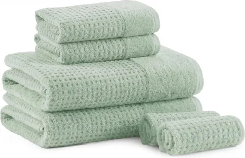 Vista 13 de Madison Park Spa Waffle - Juego de toallas de lujo 100 % algodón, tejido de gofre de textura premium, altamente absorbente, secado rápido, ropa