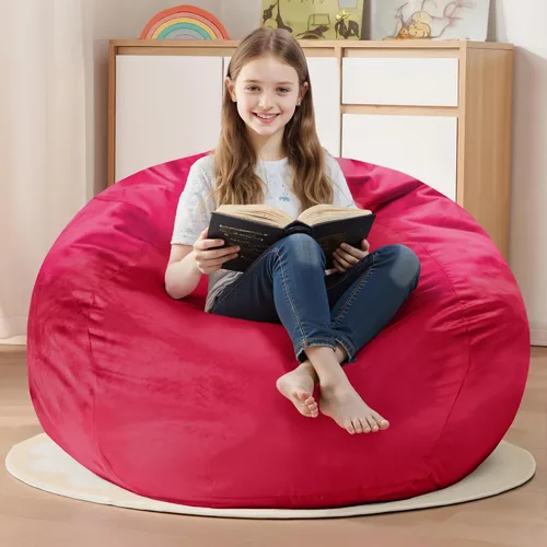 Vista 54 de Homguava - Sillón puff de 3 pies Sillón estilo puff grande de 3 pulgadas con relleno de espuma viscoelástica, sofá suave con funda de terciopelo
