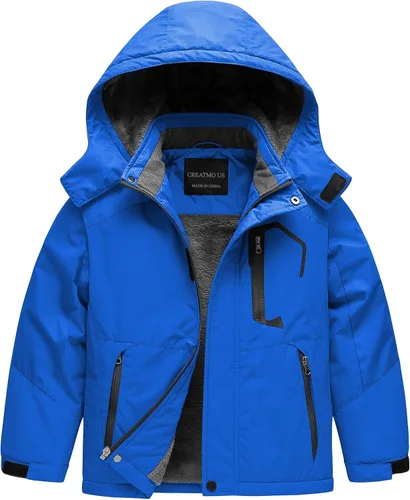 Vista 13 de CREATMO US Chaqueta de esquí impermeable para niño, abrigo de nieve cálido para invierno, resistente al viento, chaqueta de lluvia para snowboard