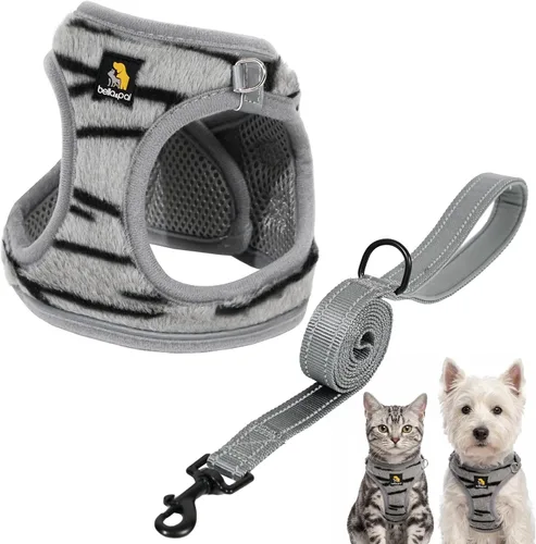 Vista 13 de BELLA & PAL Arnés de chaleco con entrada por pasos para perros pequeños y medianos, arnés para perros pequeños sin tirones con juego de correa