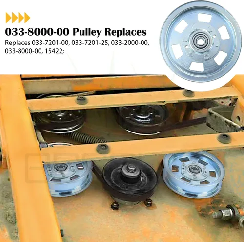 Vista 2 de La polea tensora plana 033-8000-00 reemplaza 033-7201-25, 033-7201-00, 033-2000-00, 15422 para cubiertas Bad Boy ZT Series de 48", 50", 54" y 60