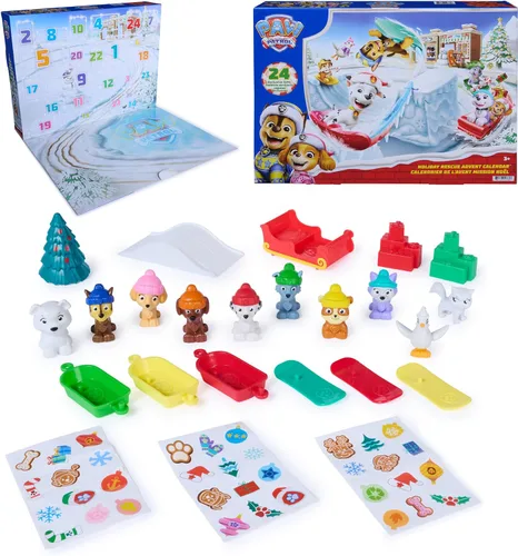 Vista 9 de PAW Patrol Calendario de Adviento Holiday Rescue 2025, mini figuras