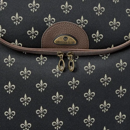 Vista 8 de American Flyer Equipaje Fleur De Lis 4 Piezas Set, Negro -, Fleur De Lis - Juego de equipaje de 4 piezas