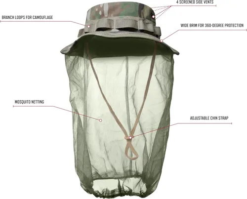 Vista 3 de Rothco Sombrero Boonie con mosquitera Camuflaje del bosque