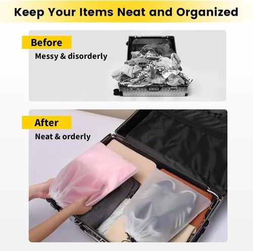 Vista 3 de Vorspack Bolsas de zapatos para viajes, 6 unidades, transparentes