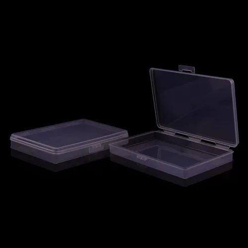 Vista 6 de Lainrrew 6 contenedores rectangulares de plástico transparente con tapa con bisagras, contenedores de almacenamiento de cuentas de plástico