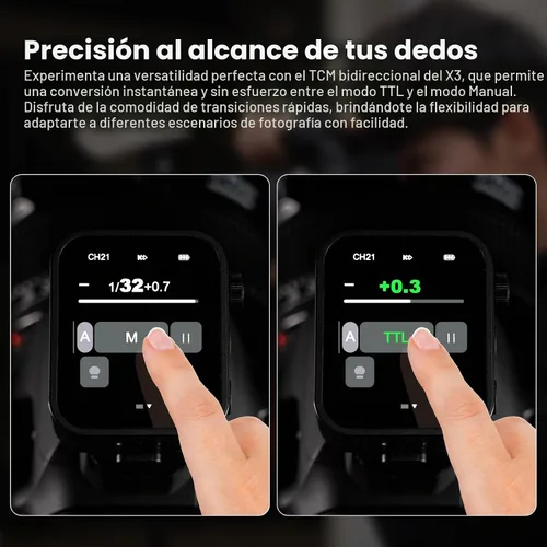 Vista 4 de Godox Disparador de flash inalámbrico X3C X3-C TTL para cámara Canon, transmisor de flash inalámbrico de pantalla táctil 2.4G, compatible con TTL
