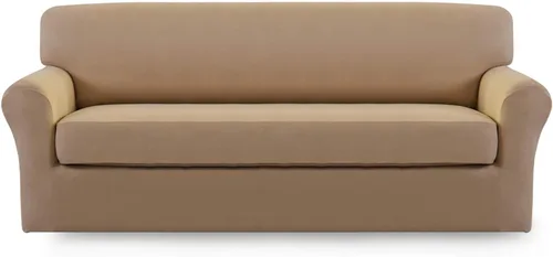 Vista 14 de Easy-Going - Funda elástica de microfibra de 2 piezas para sofá, funda suave de elastano, lavable, parte inferior elástica, protector para muebles