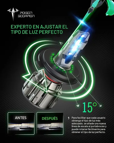 Vista 7 de POISON SCORPION Faros antiniebla H4, foco 6500K 600% con ventilador, paquete de 2