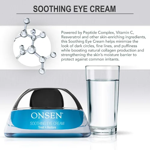 Vista 3 de Onsen Secret Under Eye Cream Anti-Aging Eye Cream Tratamiento Gel Sagrado Japonés Termal Minerales para arrugas y ojeras, crema de ojos reafirmante