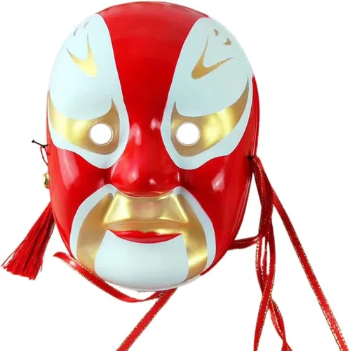 Vista 9 de Máscara de la ópera de Beijing, máscara de cosplay, disfraz de Halloween, accesorios para fiestas