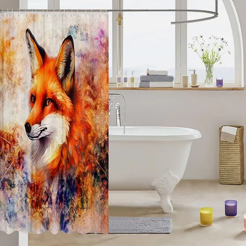 Vista 93 de Feelyou Cortina de ducha con diseño de gato para decoración de baño, bonita cortina de baño para puestos de bañeras, accesorios de baño divertidos