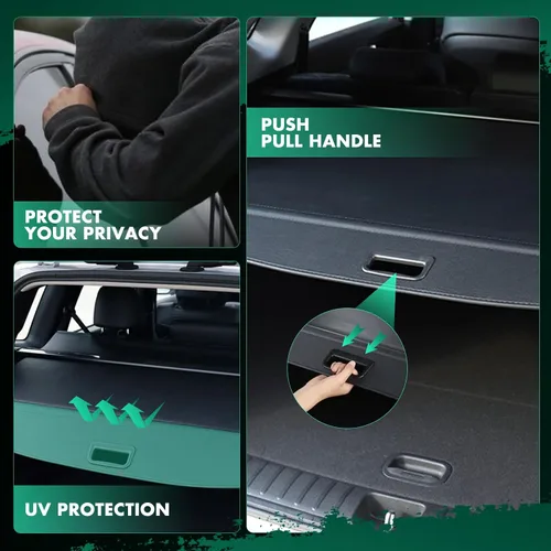Vista 45 de SCITOO Funda de Carga 2011-2015 Compatible con Smart Fortwo 2008-2015 Compatible con Smart Fortwo 1.0L Funda Trasera Retráctil Mejorada con Aluminio