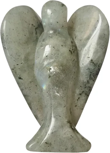 Vista 23 de Estatua de ángel guardián de oración de cristal curativo africano natural, 2 pulgadas, tallado en bolsillo, figuras de piedra de palma