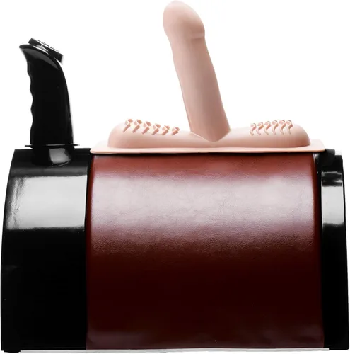 Vista 2 de LoveBotz Saddle Deluxe Riding Sex Machine con accesorios dobles