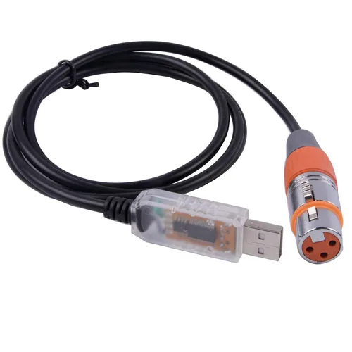 Vista 4 de Adaptador de interfaz USB a DMX LED DMX512 para computadora de estudio, PC, controlador de iluminación de escenario, atenuador FT232RL RS485 3PIN