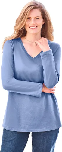 Vista 20 de Camiseta manga larga de talla grande para mujer Woman Within Negro