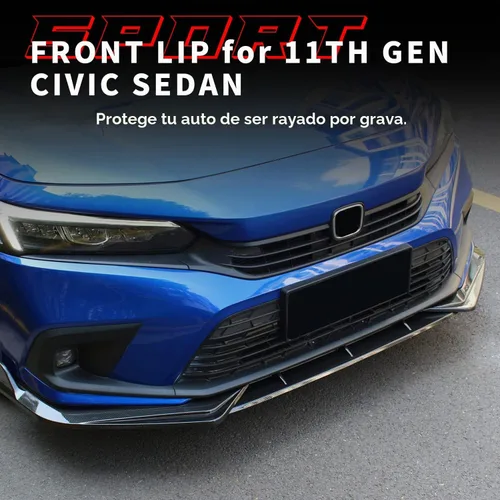 Vista 2 de Archaic Alerón de Labio Delantero Compatible con Civic Sedan/Hatchback de 11ª Generación 2022-2024, Alerón de Labio de Parachoques para FE1 FE2 FE4