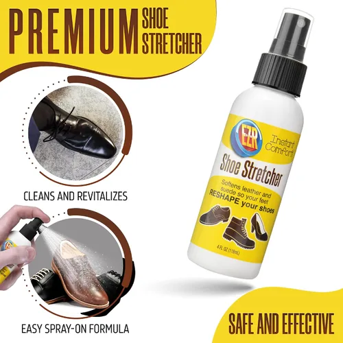 Vista 6 de EZR Spray elástico para zapatos, suavizante y estirador para aumentar instantáneamente la comodidad y aflojar puntos estrechos en zapatos de cuero