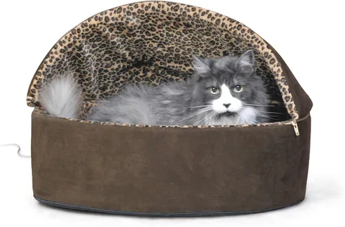 Vista 8 de K&H Pet Products Thermo-Kitty Bed Deluxe - Cama Calefactada de Lujo para Gatos Grandes - Cama Calefactada para Mascotas de Interior para Perros