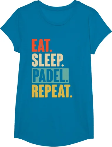 Vista 44 de Eat Sleep Padel Repeat - Camiseta de pádel retro vintage, Negro