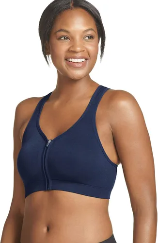 Vista 8 de Jockey Brasier sin costuras con cierre frontal para mujer Negro (Black Space Dye)
