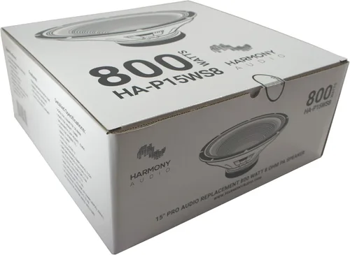 Vista 6 de Harmony Audio HA-P15WS8 - Subwoofer/altavoz de 800 W de repuesto en bruto de 15 pulgadas, imán de 48 onzas