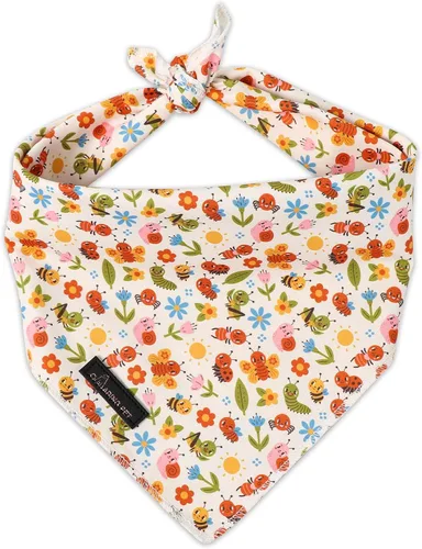 Vista 9 de ARING PET Bandana de abeja para perros, bandana de abejas amarillas rosas para mascotas, bufanda triangular, baberos para cachorros, pequeños Rosa